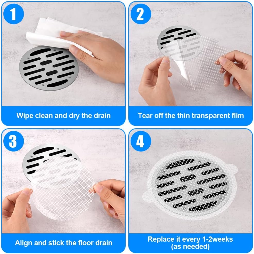 Filtre Attrape-cheveux,crépine D'évier, Filtre à Cheveux Pour Drain Douche Et Baignoire 100 Pieces 96606980