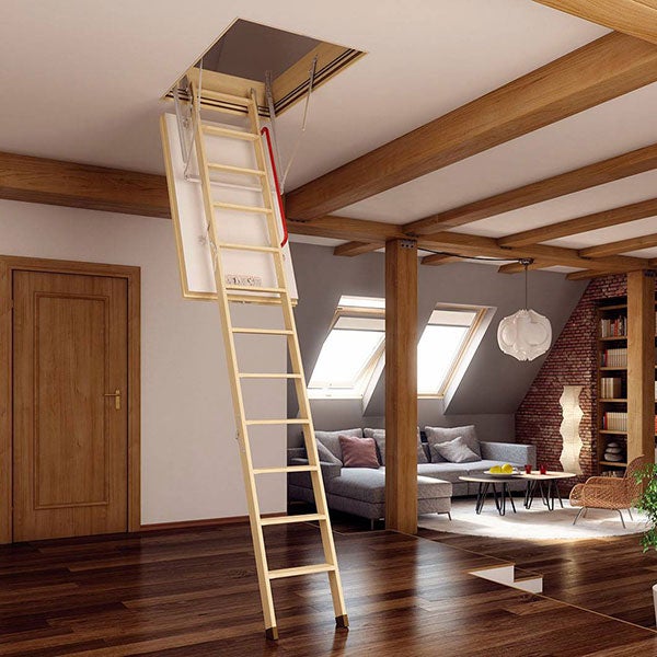 Echelle escamotable bois - Trémie de 70 x 140cm - Hauteur de 2.34 à 2.80m - LWT70140-2 - 5