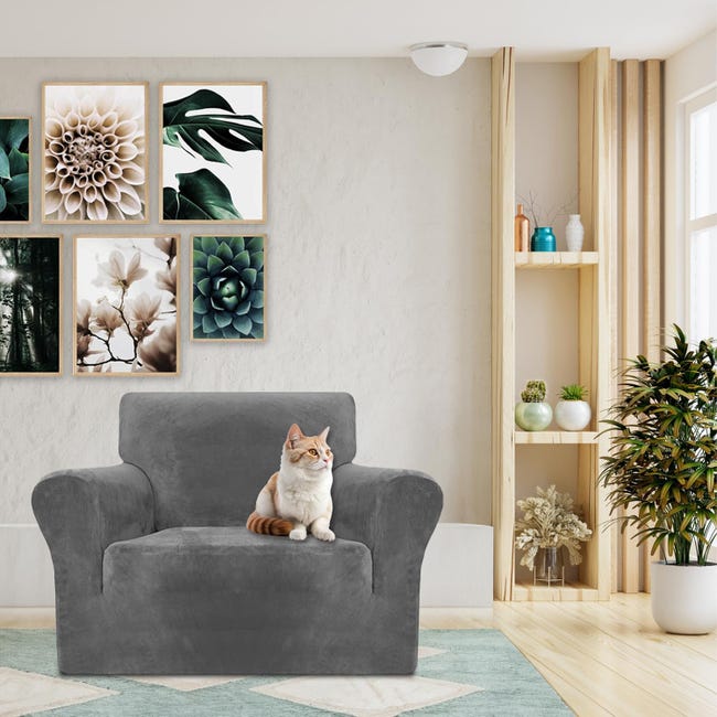 Copridivano in ciniglia per animali domestici, antiscivolo, per divano a 1, 2, 3, 4 posti, a forma di L, lavabile, protezione per mobili, colore grigio, 110 x 240 cm Copridivano in ciniglia per animali domestici, antiscivolo, per divano a 1, 2, 3, 4 posti, a forma di L, lavabile, protezione per mobili, colore grigio, 110 x 240 cm