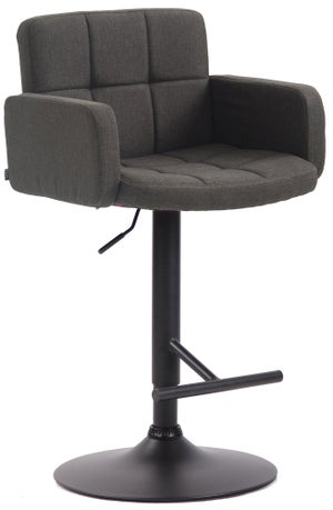 Tabouret De Bureau CASARIA Noir - Pivotant 360° - Hauteur Réglable 46-60cm - Rembourré 10cm