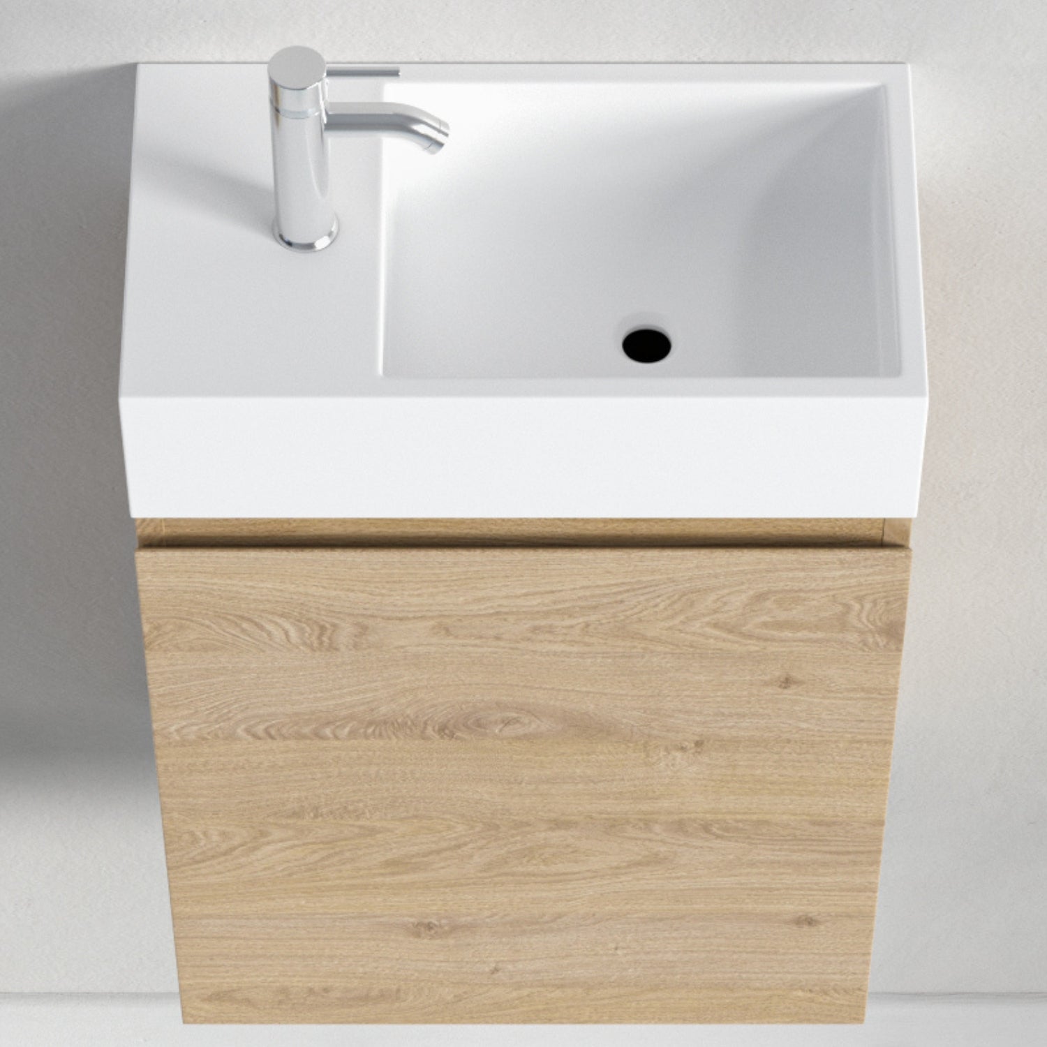 Mueble de baño suspendido con lavabo 40 cm roble claro - LOMAZOO Malibu - 7