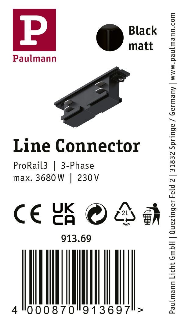 ProRail3 Connecteur Connecteur de ligne 94x32mm max. 3680W Noir - 6