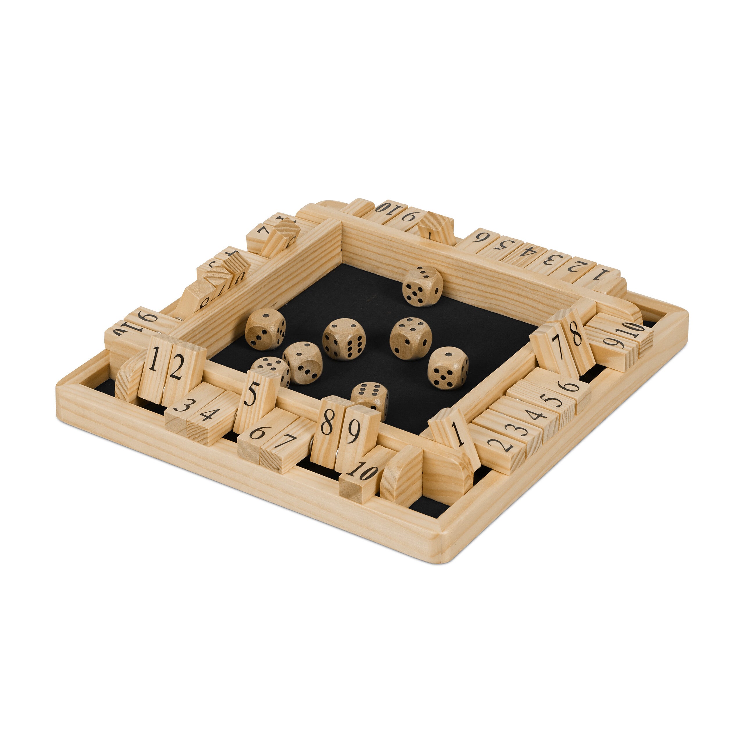 Gioco Da Tavolo Shut The Box In Legno Relaxdays | 10 Tasselli | Per 2-4 Giocatori | Bambini E Adulti | Istruzioni Incluse