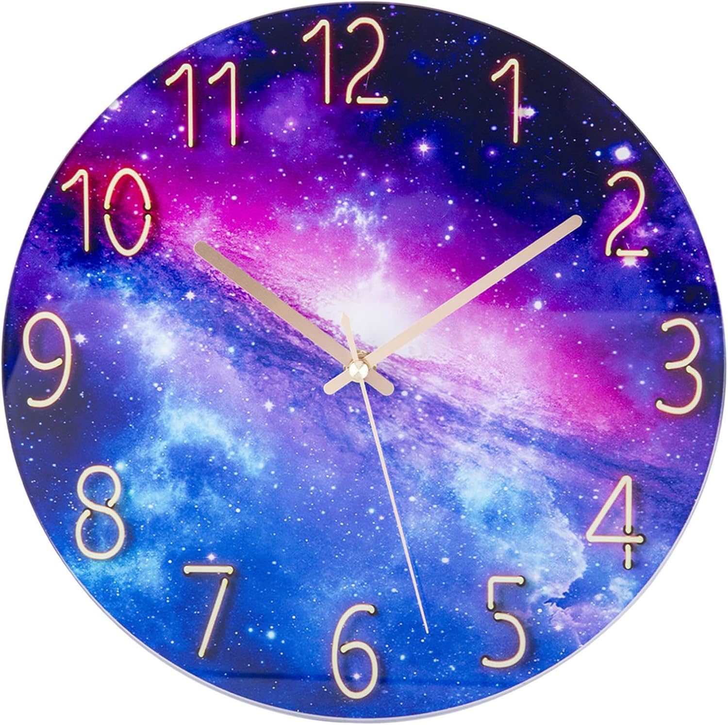 Nowoczesny, cichy zegar ścienny kwarcowy 30 cm do sypialni, domu, kuchni, biura, szkoły, w stylu Galaxy