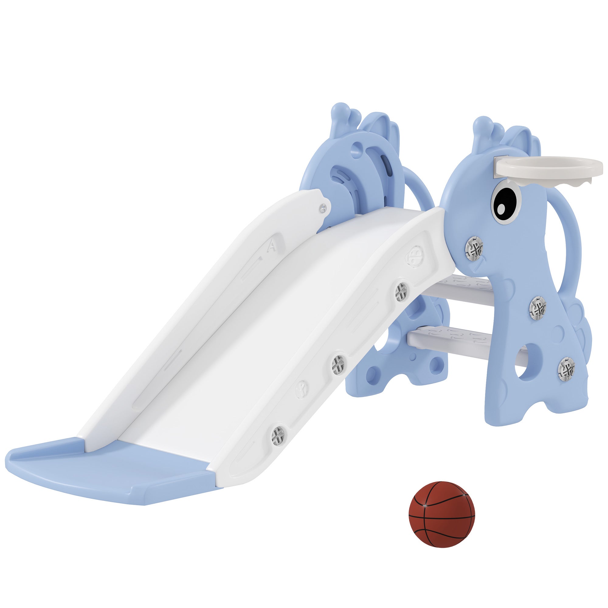 7 en 1 Aire de Jeux d’Escalade Enfant avec Toboggan & Panier de Basketball, Jouet d’Escalade Montessori avec 2 Plateforme