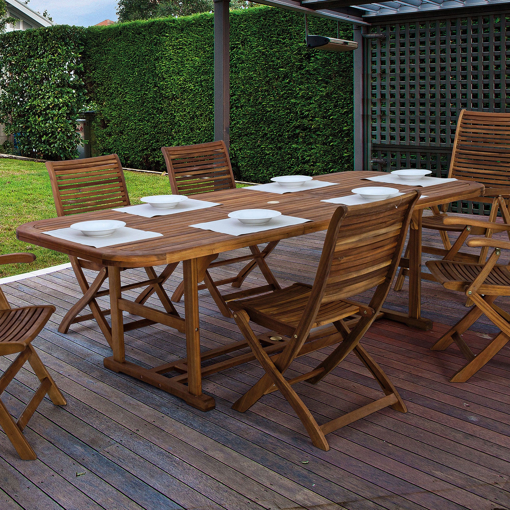 Tavolo Allungabile Estensibile Pieghevole in Legno Esterno