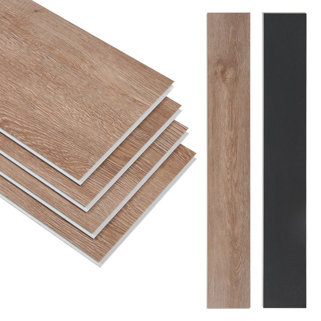 Lot de 80 planches vinyle SPC Okapirg 17,568 m² 5 mm 122 x 18 cm effet chêne naturel NEU.HOLZ