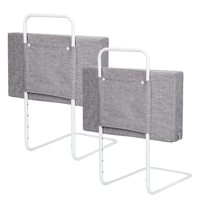Barandillas para cama de bebé de 4x50cm, barandilla de seguridad para niños de 200cm, altura ajustable, marco de cama para niños pequeños,gris 28cm