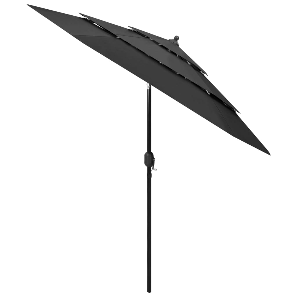 Parasol à 3 niveaux avec mât en aluminium 2,5 m anthracite 02_0008738 - 2