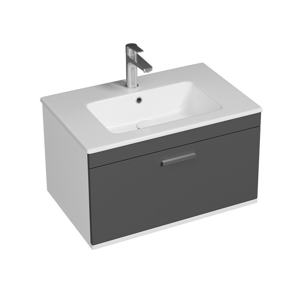 Jardinière En Plastique Anthracite - 70 Cm - Résistante Aux UV - Pour Intérieur Et Extérieur
