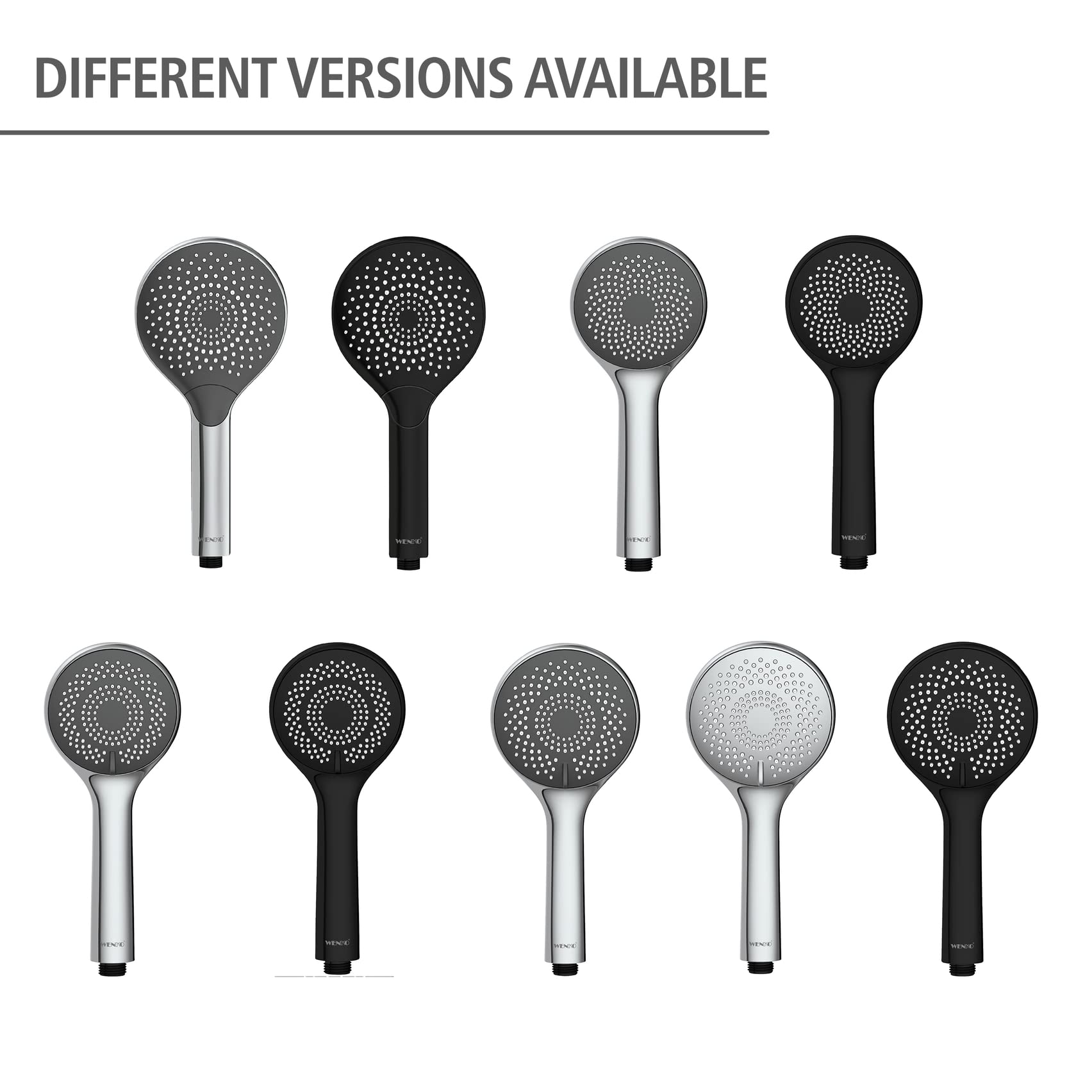 Pommeau De Douche 3 Jets, 40% Économie D'eau, Ø12 Cm, Finition Noir Mat, Embout Universel 1/2' - 6