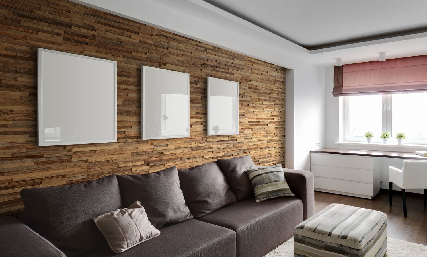 Panel de revestimiento de madera efecto 3d a priori - madera recuperada - 72 x 10 cm - 14 paneles - 1 m²