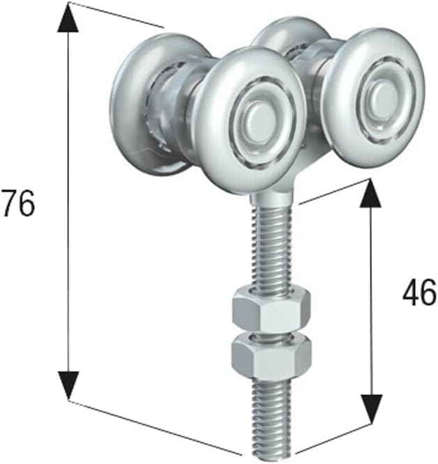 Carrello Fisso A 4 Cuscinetti Per Monorotaia PICCOLO 24 Per Portone Scorrevole - Foto 7