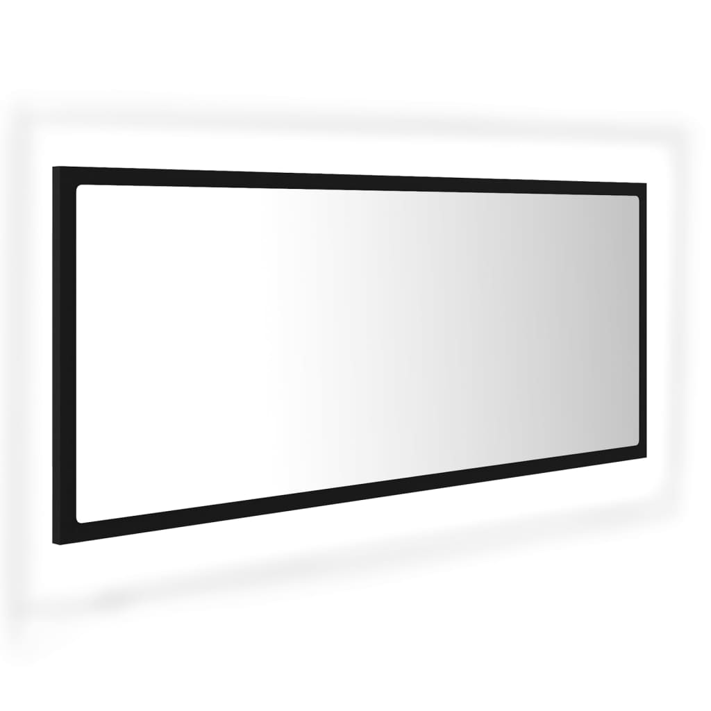 Espejo decorativo | espejo de baño led acrílico negro 100x8,5x37 cm cfw872490