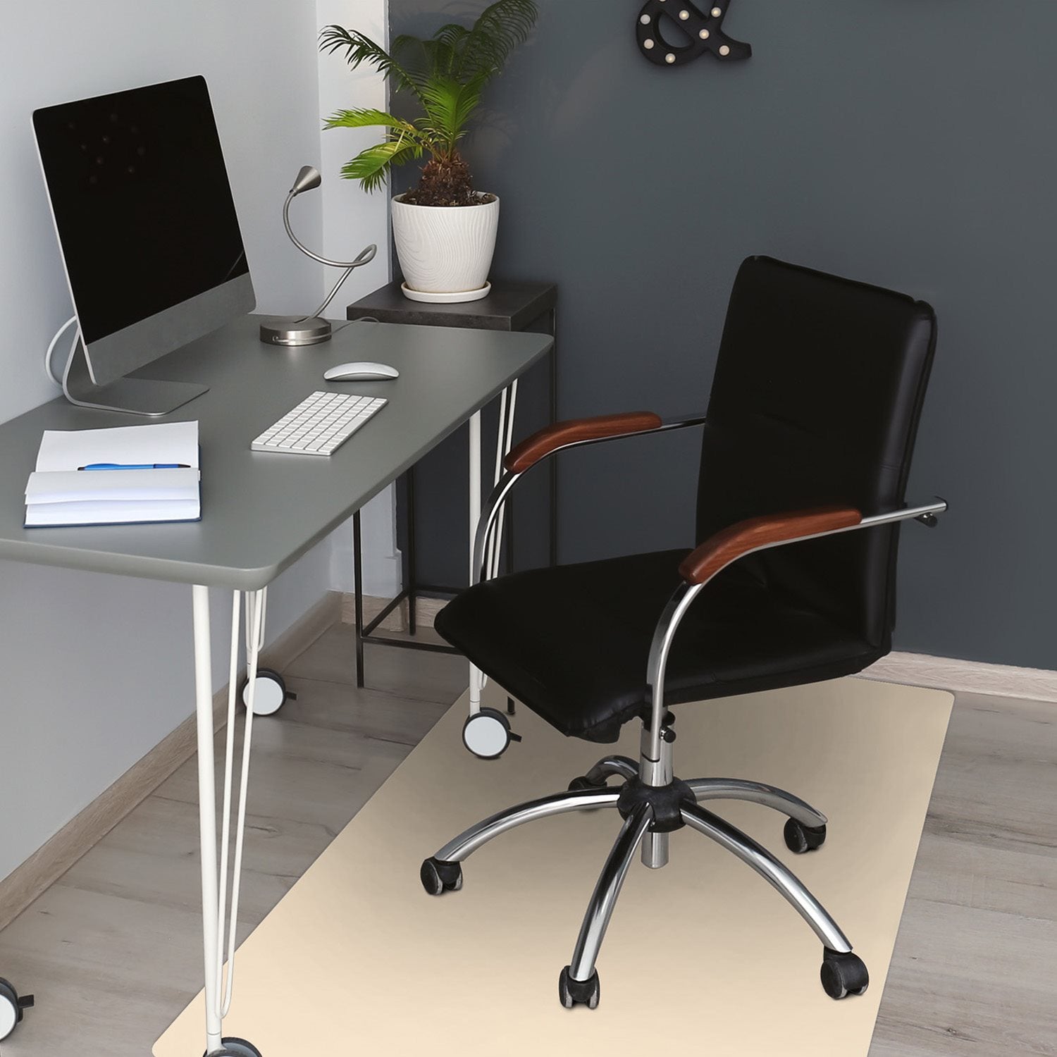 Podkładka pod krzesło obrotowe, mata ochronna Pojedynczy kolor geometria 3D 140x100 cm podłogowa – Tulup - 4