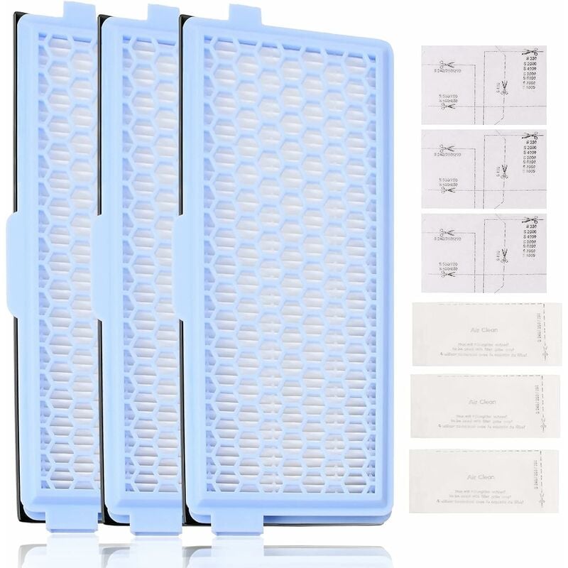 Zestaw 3 filtrów do Miele, zawierający 3 filtry Active AirClean i 3 filtry silnika, do Miele Complete C2 C3 Compact C1 S4000 S5000 S6000 S8000 series