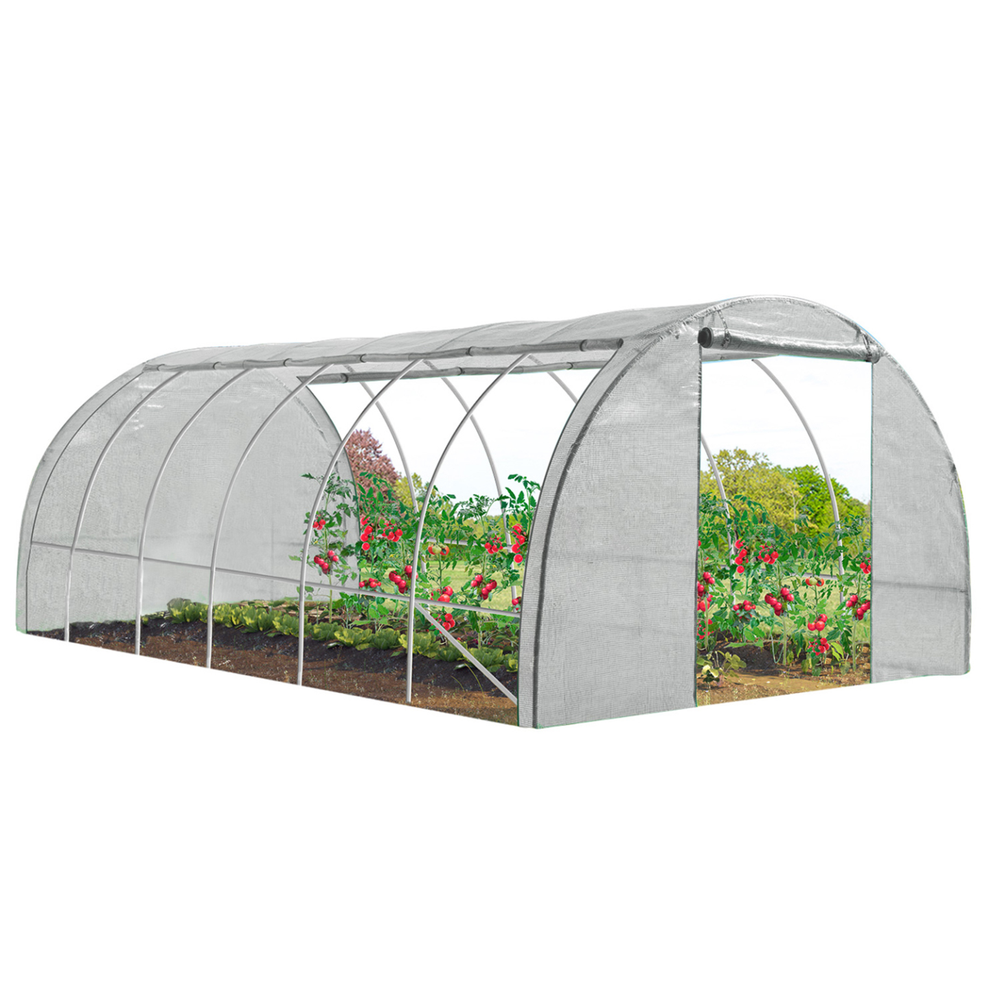 Serre tunnel de jardin 4 saisons 18M² blanche gamme maraîchère CRIMÉE 6x3M - 2