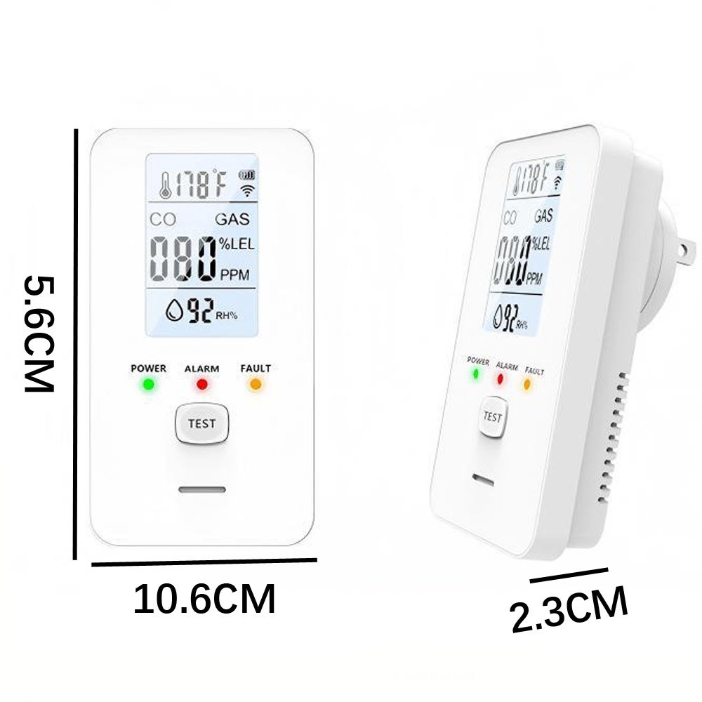 Bextcok Detector de gas 4 en 1, sensor de CO y metano con detección de temperatura y humedad, alarma potente para casa, autocaravana o camping. - 5