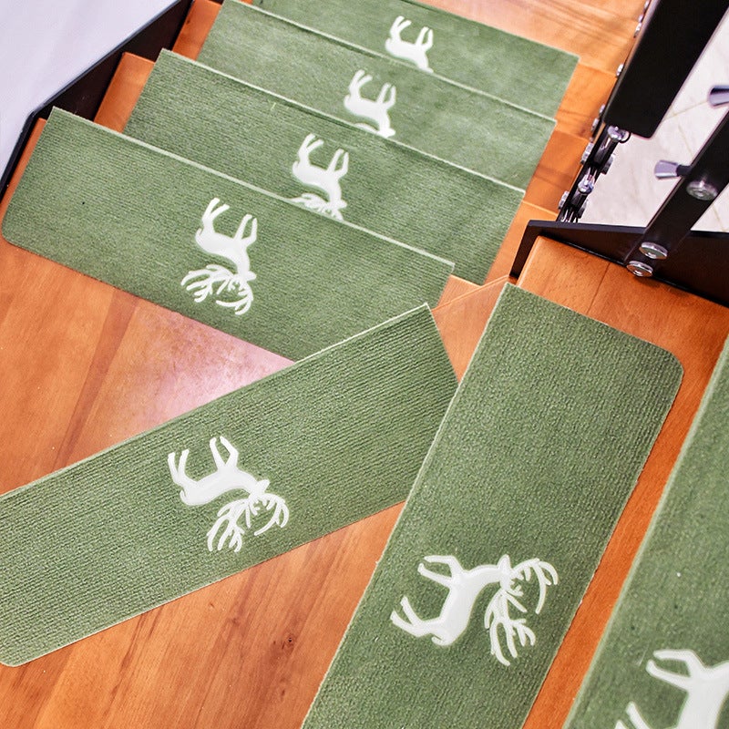 Zestaw 5 zielonych mat na schody, 70 x 22 x 4,5 cm, samoprzylepne, antypoślizgowe, bezpieczne, przyjazne dla zwierząt.