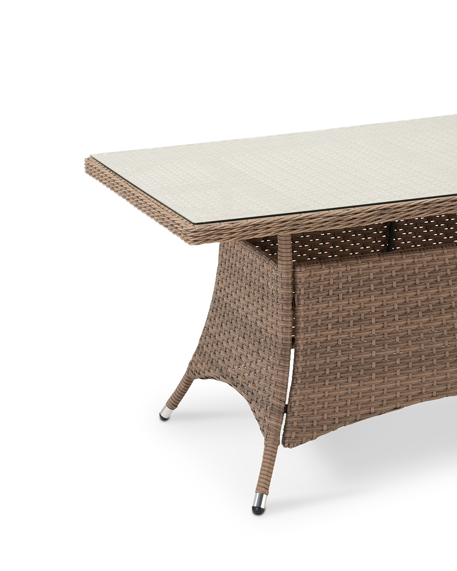 Mesa de porche alta de aluminio y ratán sintético 140x80x68cm - Bolonia - 3