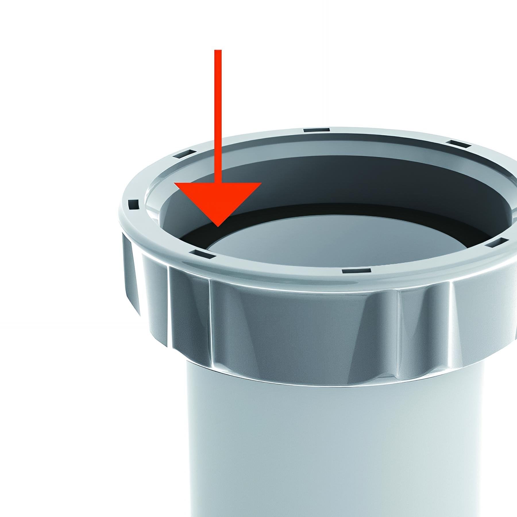 Siphon lavabo bi-matière-joint intégré, réglable, sortie Ø32mm - 4