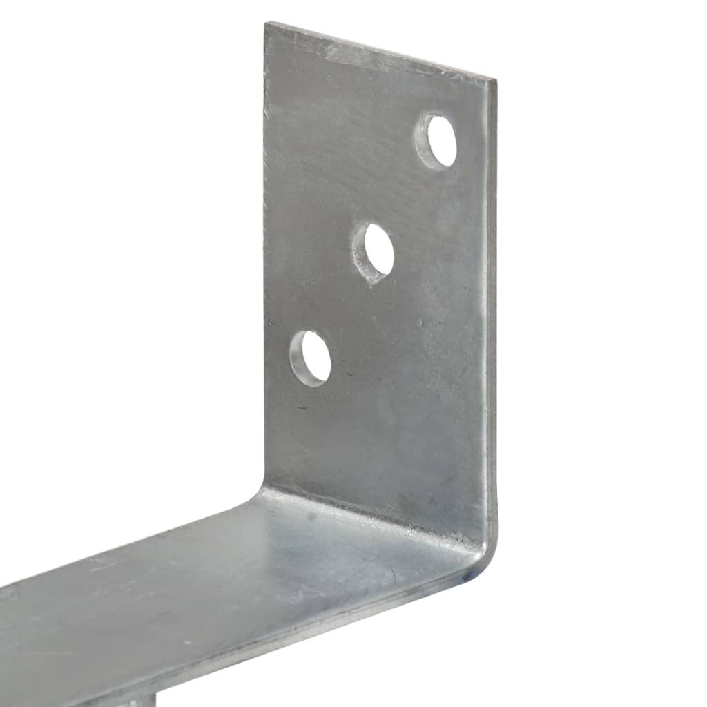 vidaXL Piquets de clôture 6 pcs Argenté 12x6x30 cm Acier galvanisé - 6