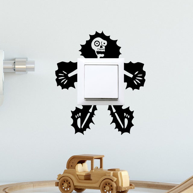 Epic Modz Lot D'autocollants Inspirés En Vinyle Pour Interrupteur De Chambre D'enfant Noir