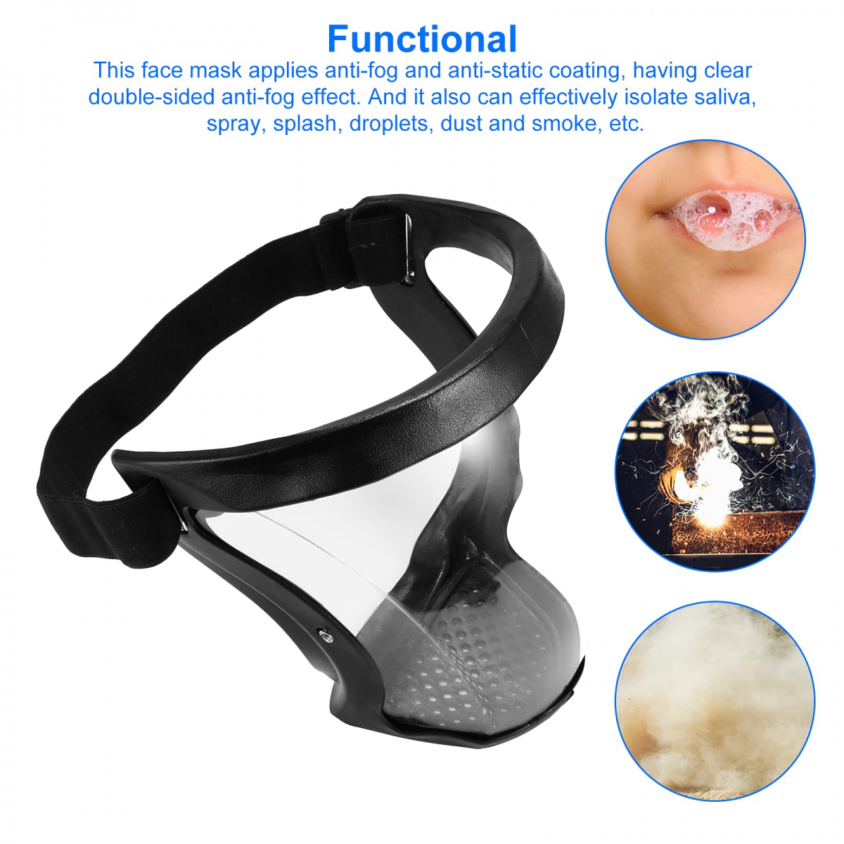 Visor de proteção, Máscara facial transparente anti-embaciamento, Escudo facial completo protetor, Viseiras de segurança HD reutilizáveis - 9