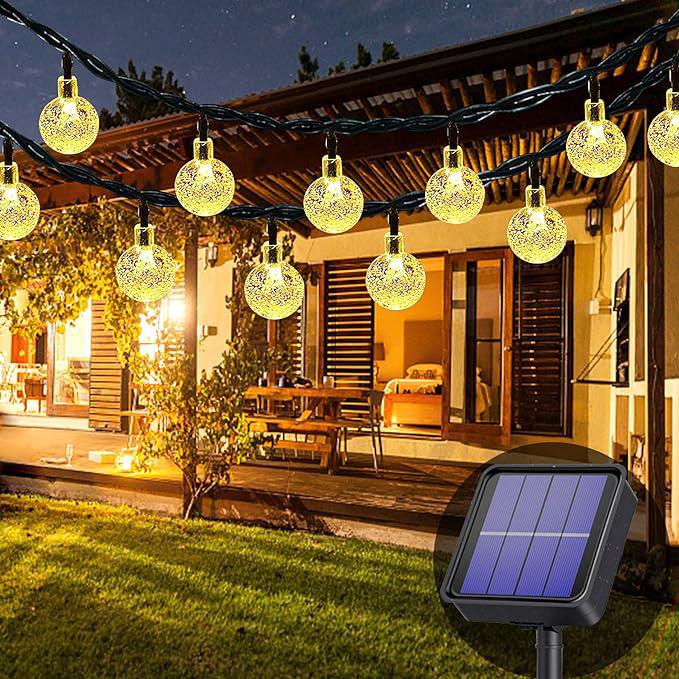 Zewnętrzne solarne lampki sznurkowe ciepła biel LED m wodoodporne trybów oświetlenia do wewnątrz na zewnątrz do ogrodu na taras podwórko ma
