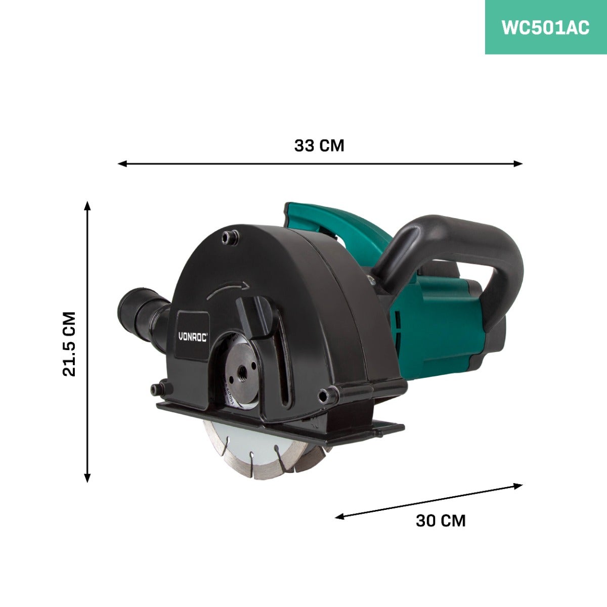 Fraiseuse murale VONROC 150mm 1700W. 2 disques diamants inclus - 2