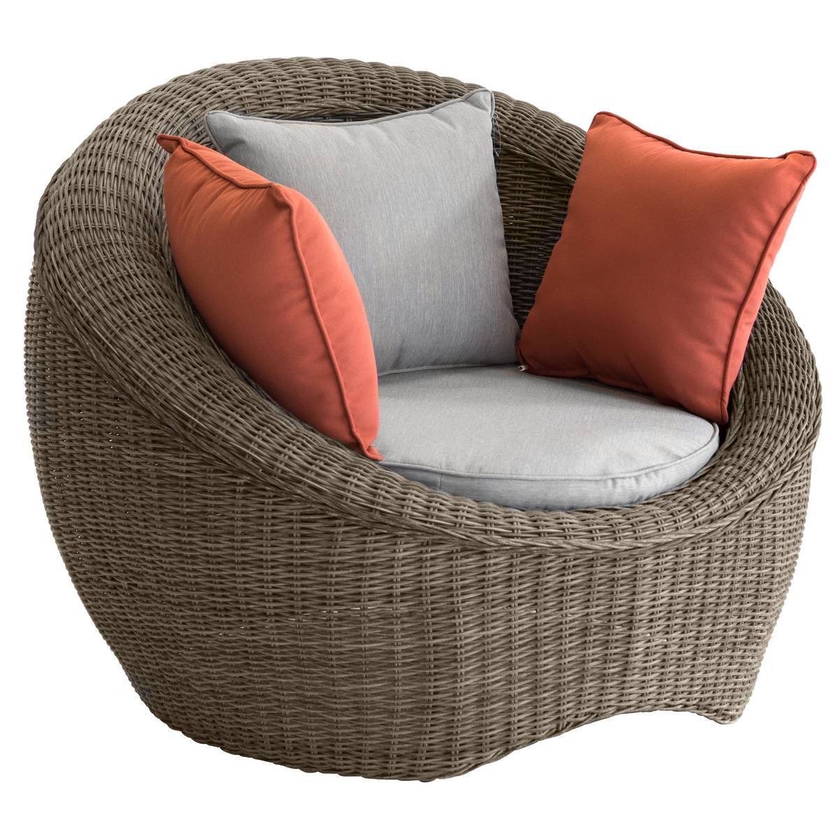 Fauteuil De Salon De Jardin Hespéride Mooréa - Terre D'ombre - Confort & Résistance - Coussins Déhoussables