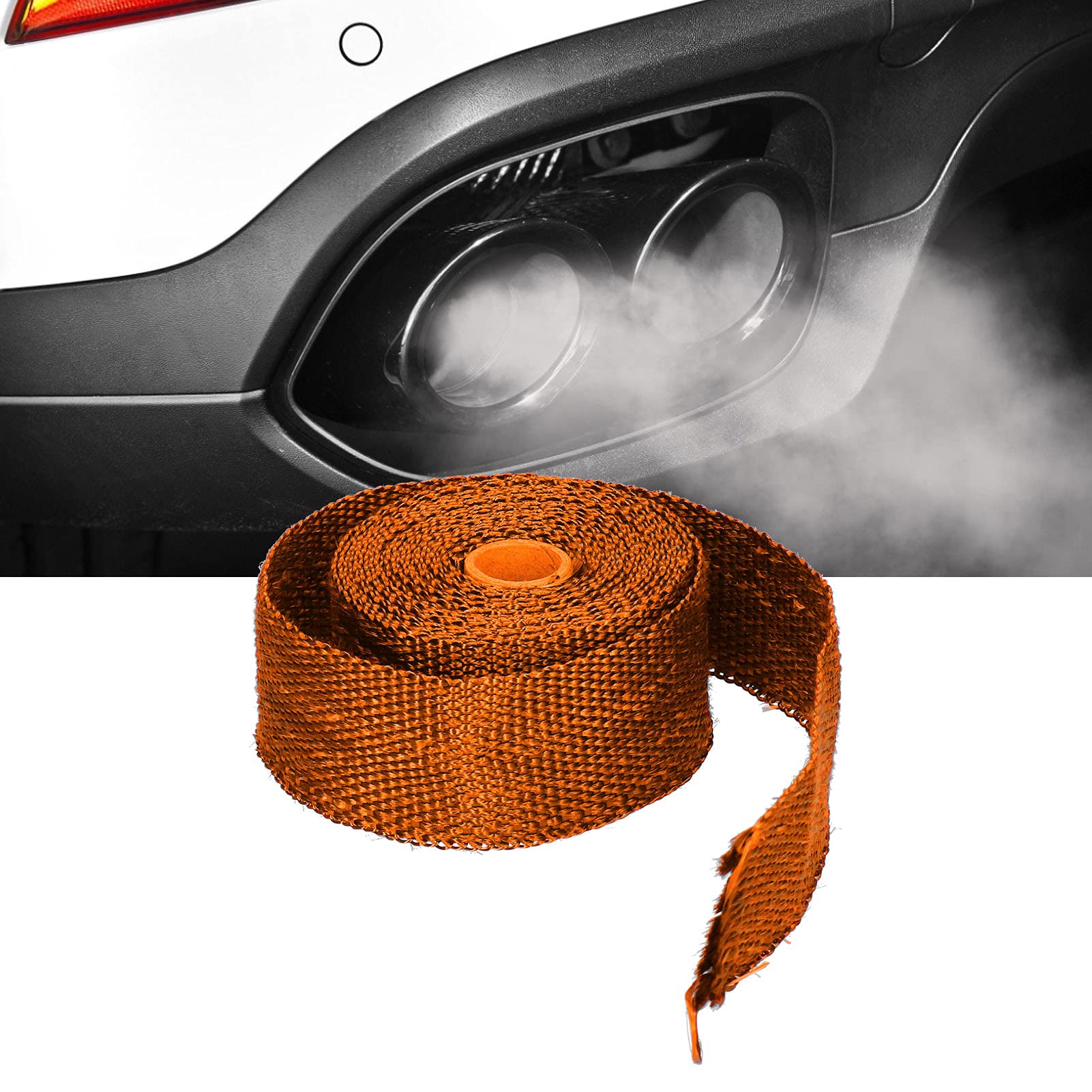 Ruban Isolant Thermique Échappement - Fibre De Verre 5m X 2.7cm - Résiste Jusqu'à 1000°C - Protection Moteur