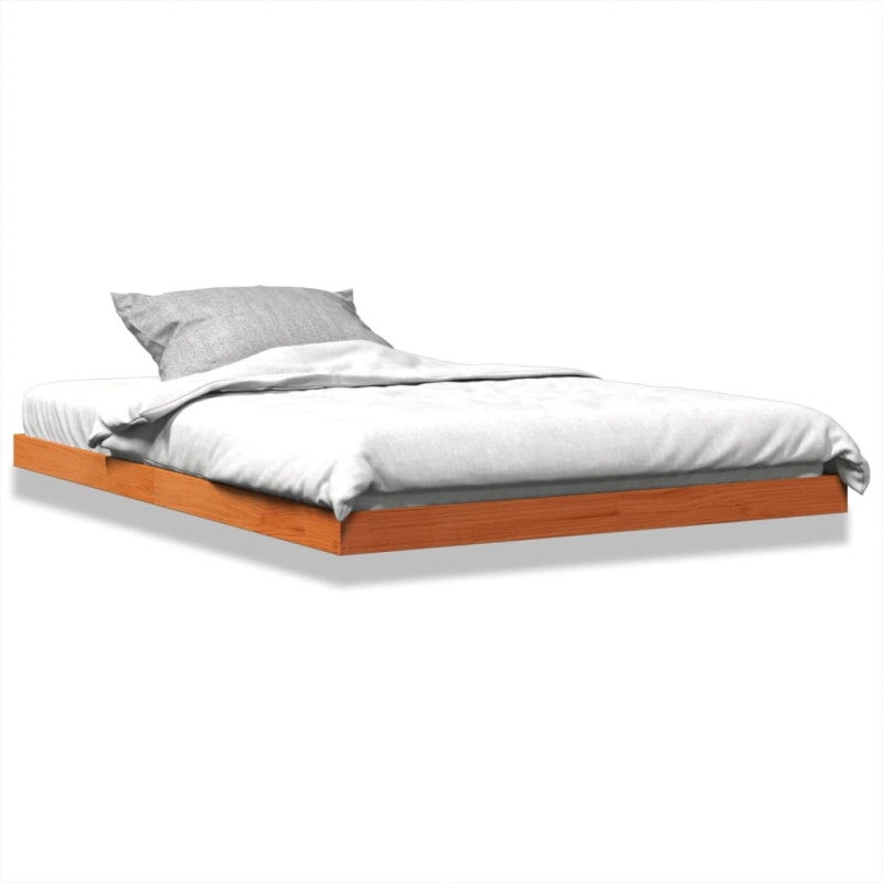 Cadre de lit sans matelas cire marron 140x190cm bois pin massif - 2