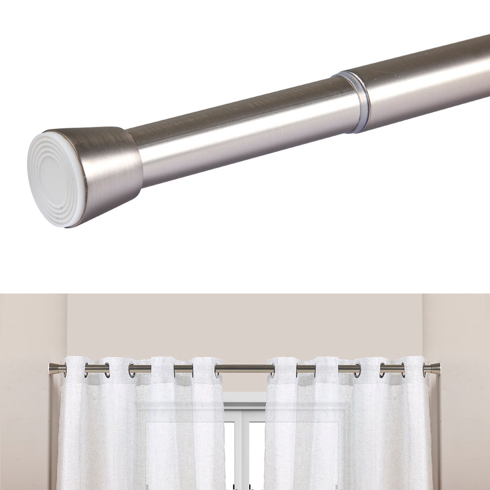 Barra De Cortina Extensible De Metal Negra Envejecido Para Dormitorio De 120-210 Cm Espiral