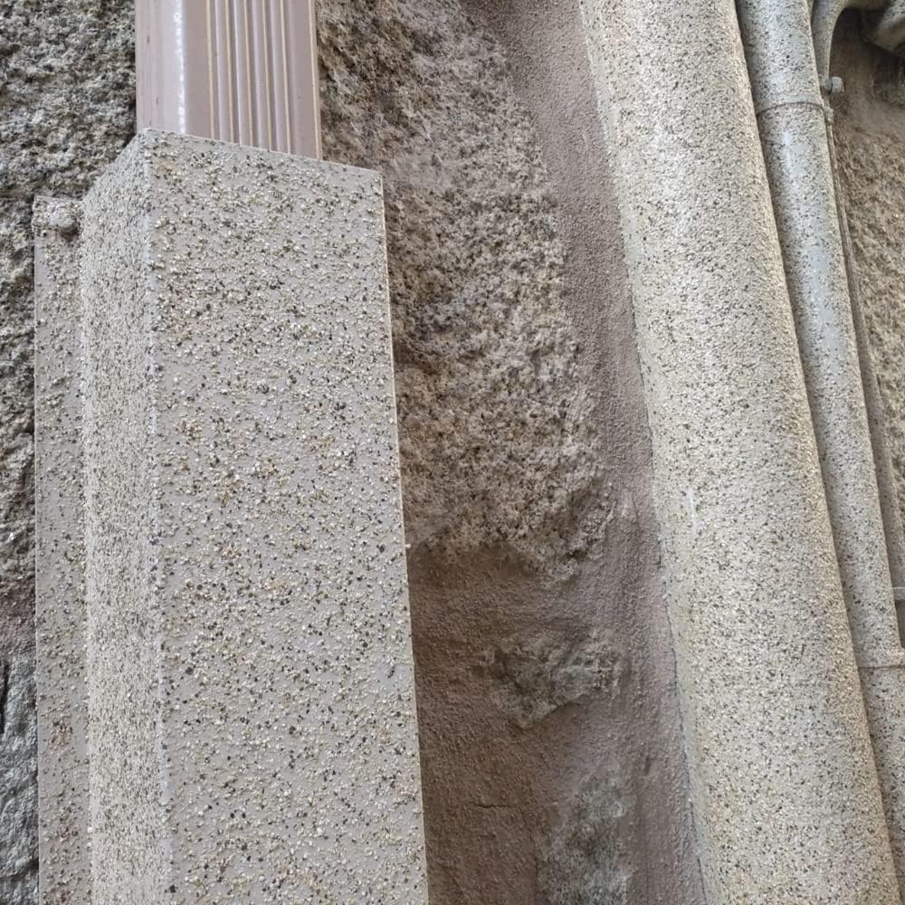 Pittura effetto pietra: Polipiedra Sopgal (5+1kg - Pietra Chiara) - Rivestimento impermeabilizzante per esterni con finitura pietra naturale - 5