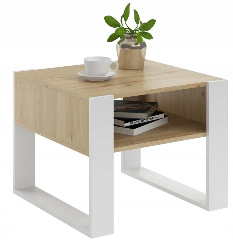 Ława stolik kawowy KAJA KWADRAT 60cm artisan-biały