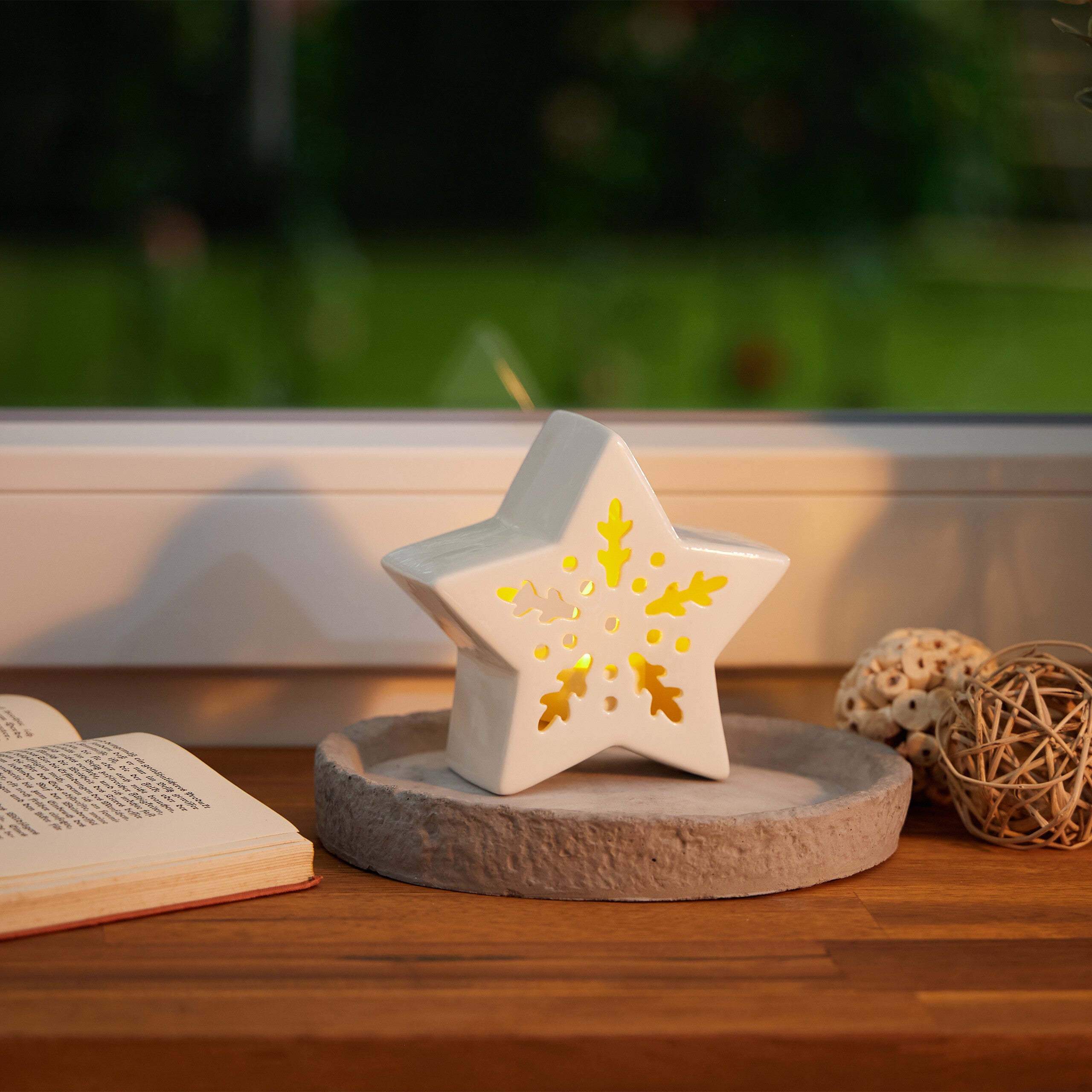 Portacandele A Stella In Ceramica: Crea Un'atmosfera Calda Con Le Tea Light—decorazione Invernale E Natalizia - Foto 11