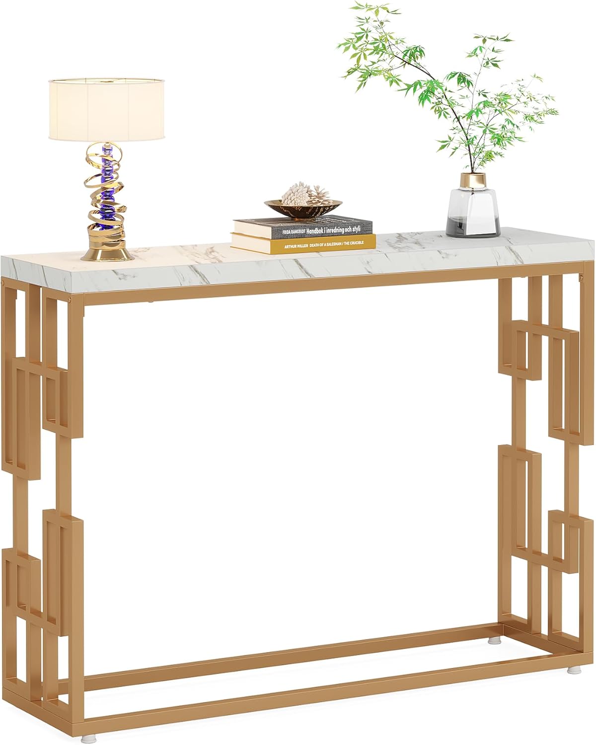 Tribesigns Table Console dorée, Table de canapé Moderne de 108 cm ...