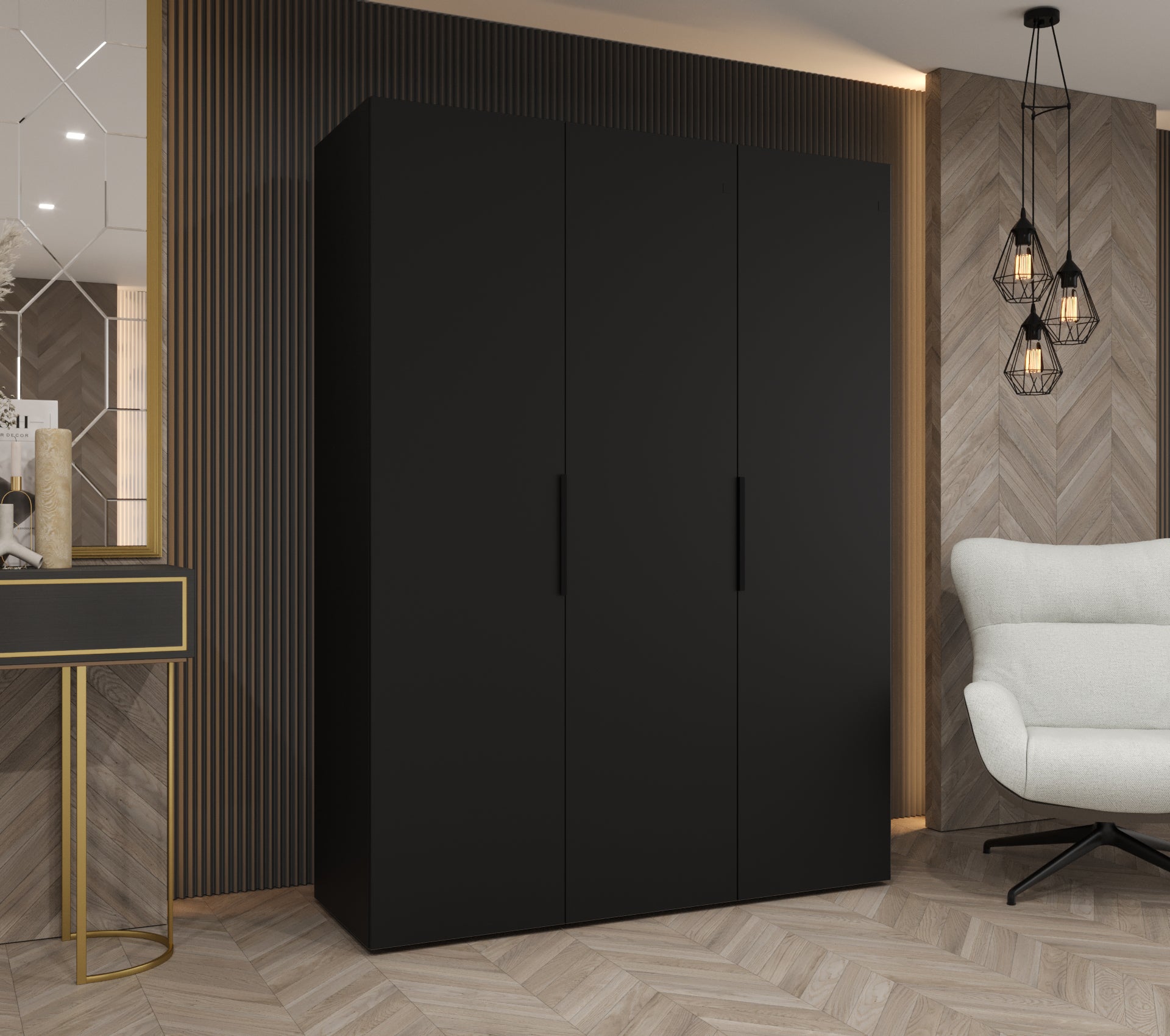 Szafa uchylna otwierana Marbella 1 150 x 52 x 202 cm czarny + u. czarny Abiks Meble - 2