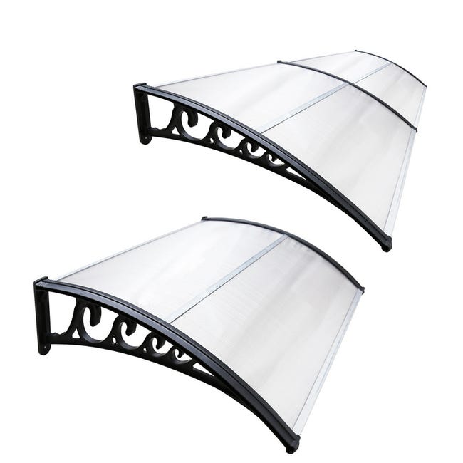 Tendalino Per Porta Ingresso In Policarbonato - 50x100 Cm, Trasparente, Antipioggia, Design Moderno - Foto 7