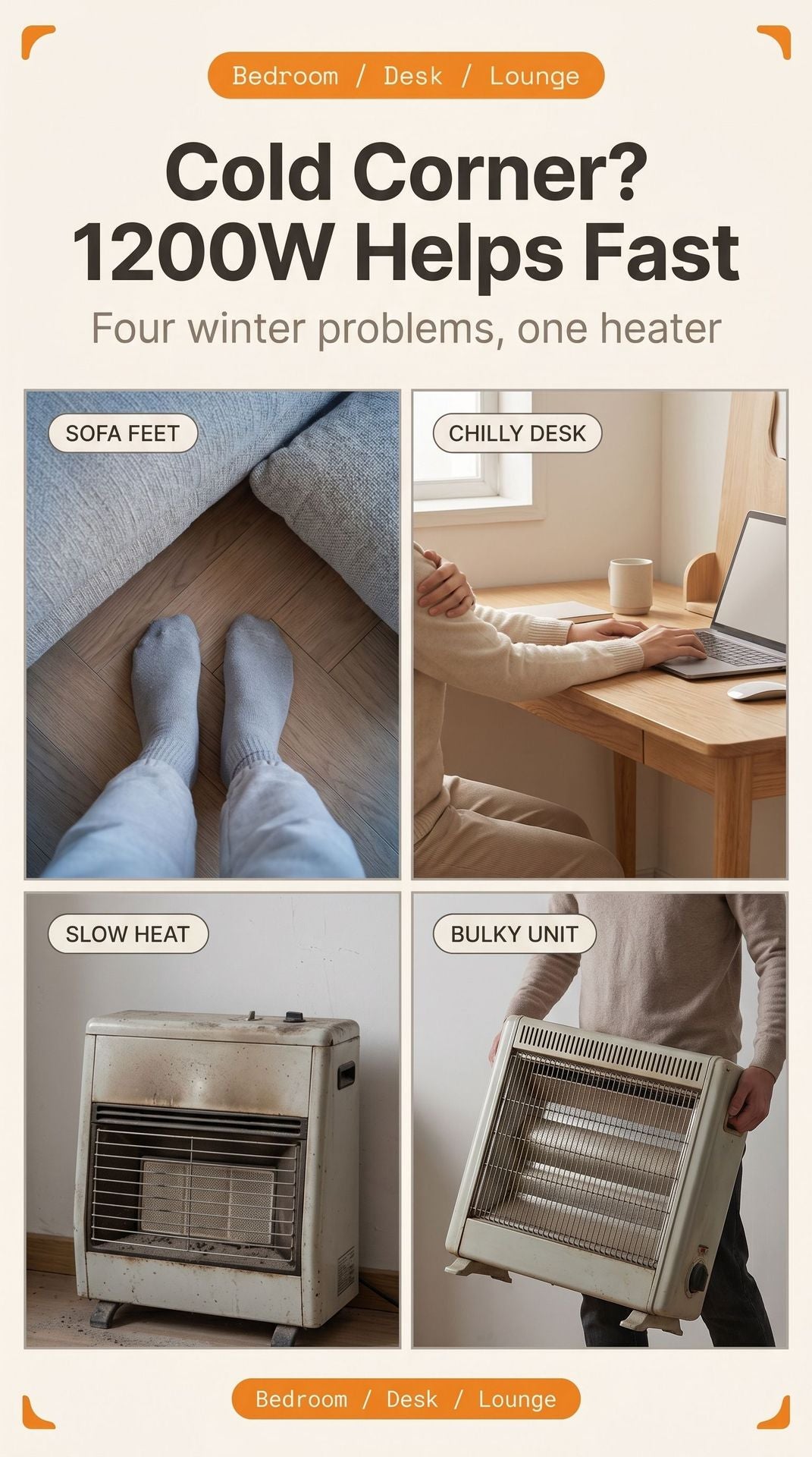 Radiateur électrique de table compact, adapté à un usage domestique et ...