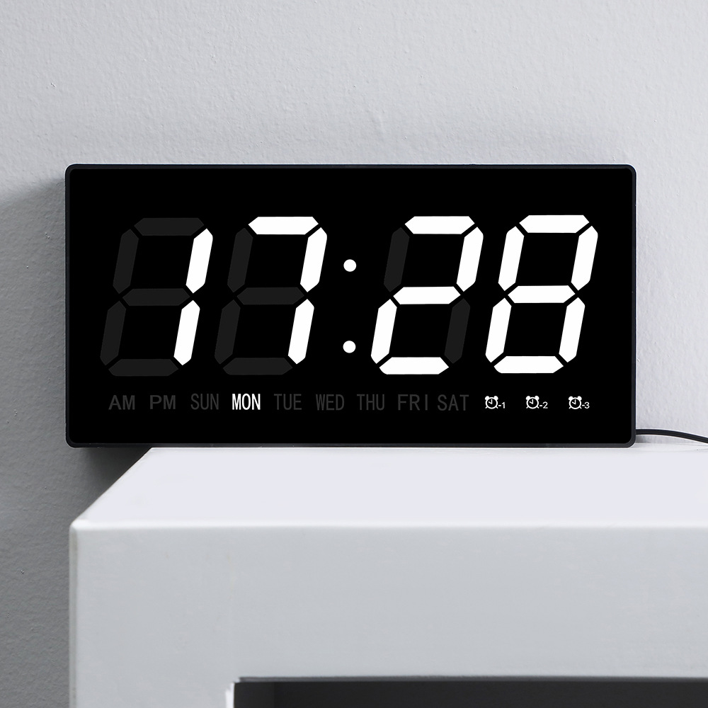 GRANDE HORLOGE MURALE NuméRique LED TéLéCommande TempéRature Date Semaine A1506 EUR 55,34