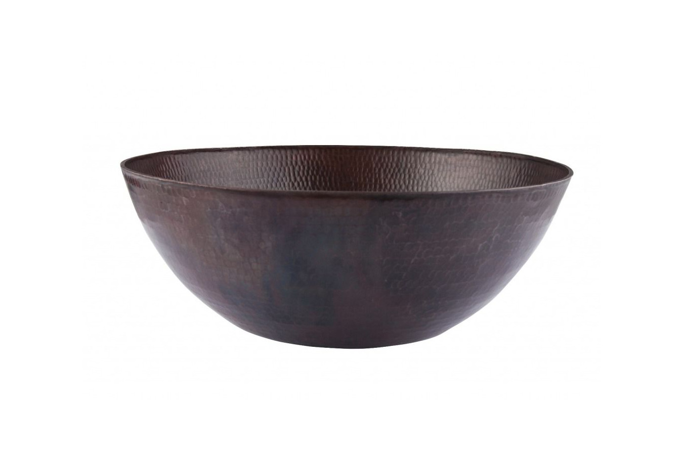 Miedziana umywalka nablatowa z Meksyku Tazon – Okrągła umywalka łazienkowa z ręcznie kutej miedzi 38,5x15,5 cm | Unikatowa miedziana umywalka