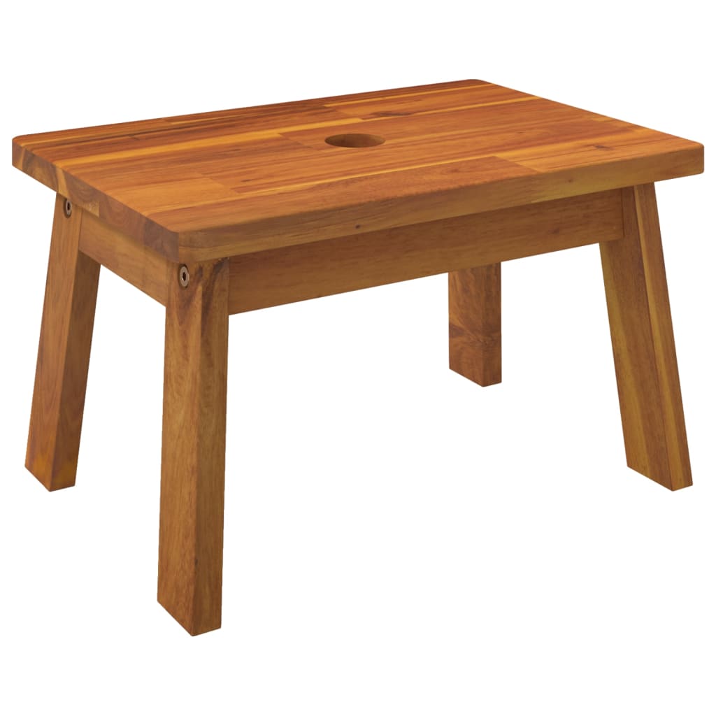 ASelected Tabouret En Bois Massif 24 Cm - Petit Tabouret Carré Amovible Repose-Pieds Portable