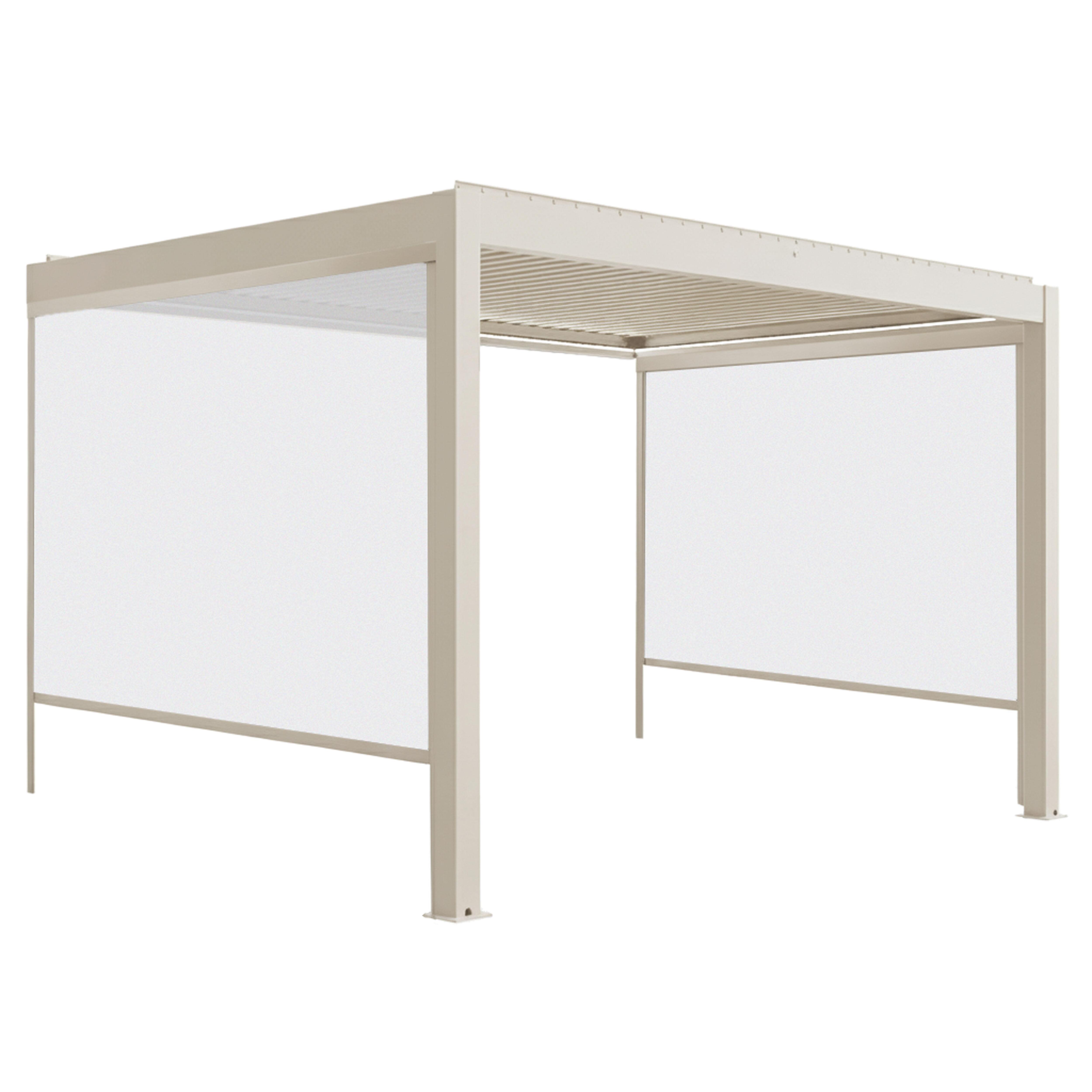 Pergola Adossée Murale 4x3 M - Toit Incliné En Polycarbonate Anti-UV, Cadre Métal - Pour Terrasse, Jardin, Cour