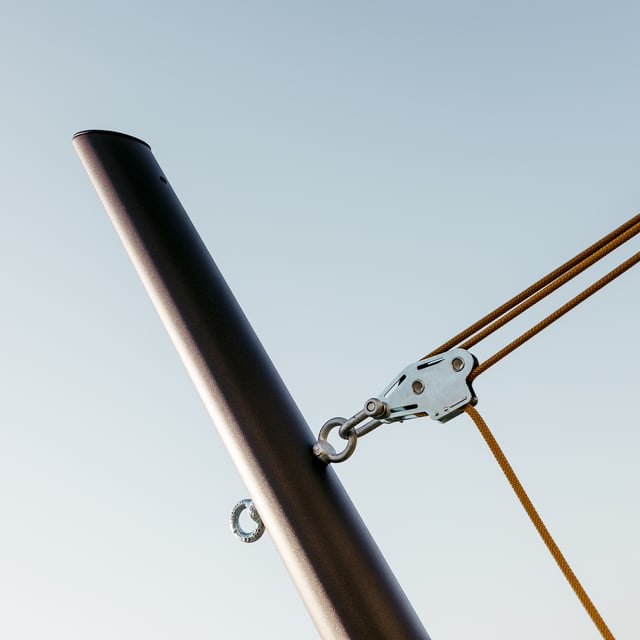 Mât pour voile d'ombrage avec 4 points d'ancrage couleur dark corten