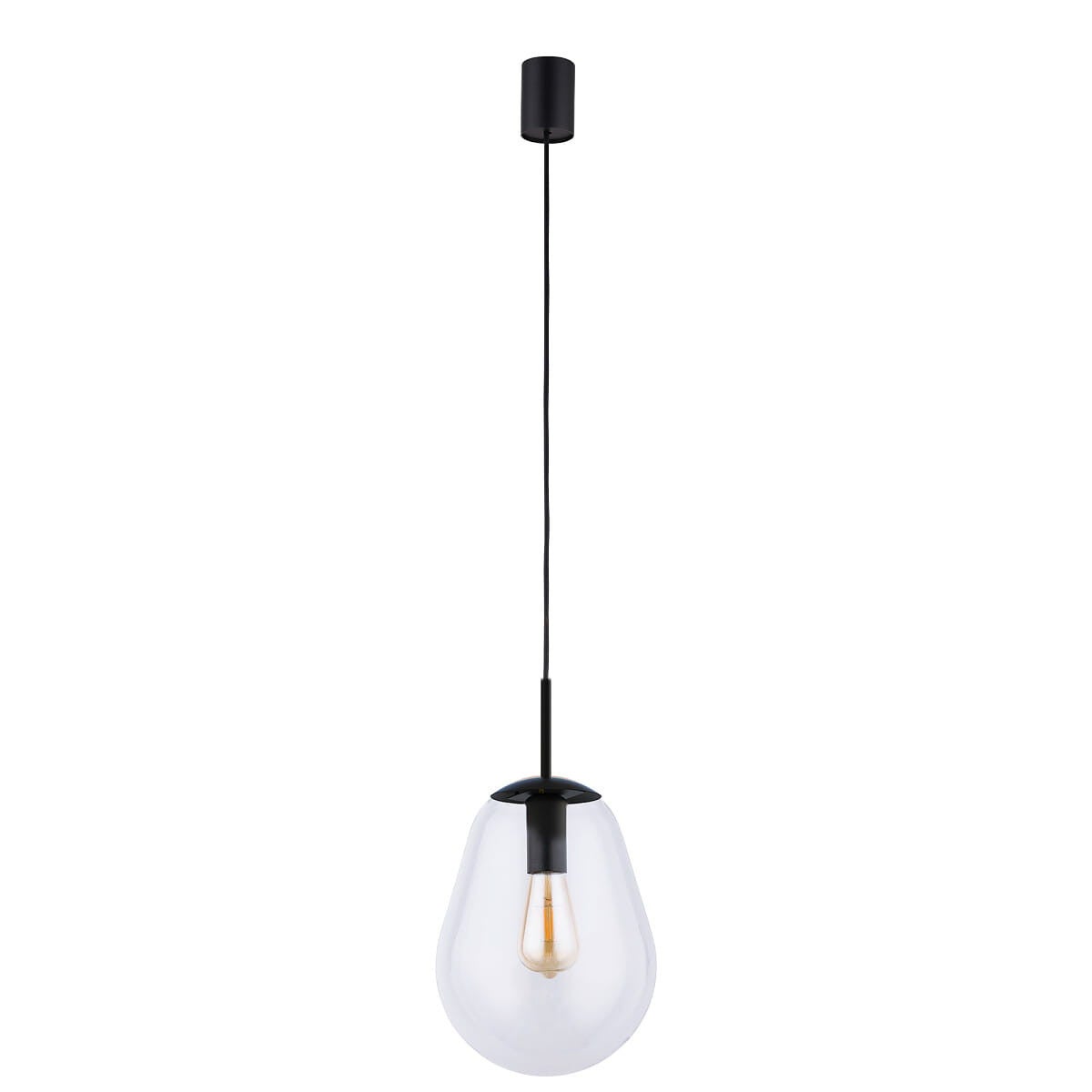 Lampa wisząca Pear czarno-przezroczysta 1xE27x40W wym: 180 x 22 x 22 cm szkło Nowodvorski Lighting