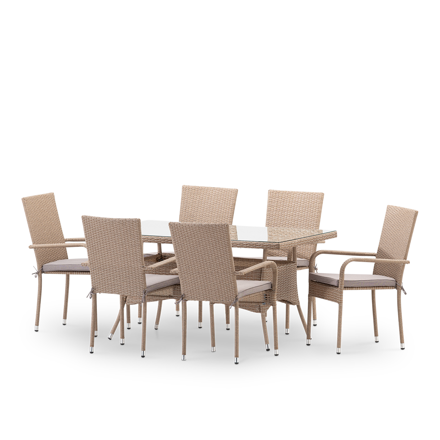 Set da giardino in rattan sintetico e acciaio poltrone Leroy