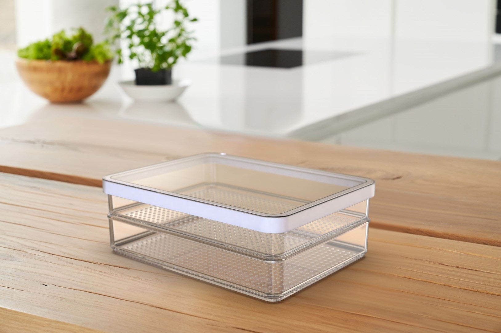 Contenedor Rotho de 2 niveles tipo loft en San Transparente con Tapa Blanca LT0.85 - 5