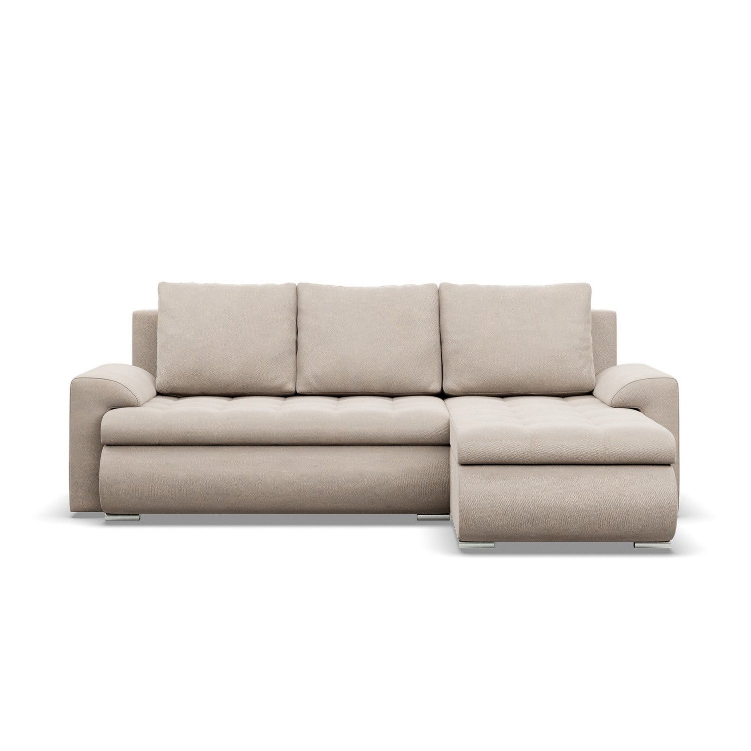 MEBLIGO | Droite Canapé d'angle avec fonction couchage | Foresta | Beige - 2
